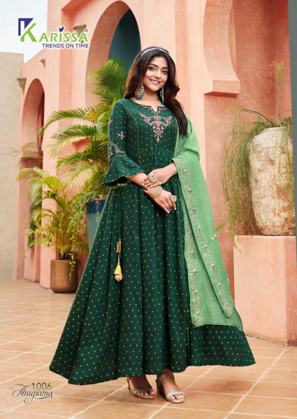 Karissa Anupama Festive Wear Silk Gown With Dupatta Collection